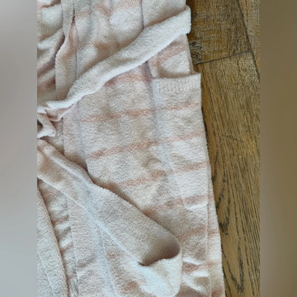Barefoot Dreams CozyChic Lite Cardigan in Soft Pink worn 1x - Picture 4 of 5
